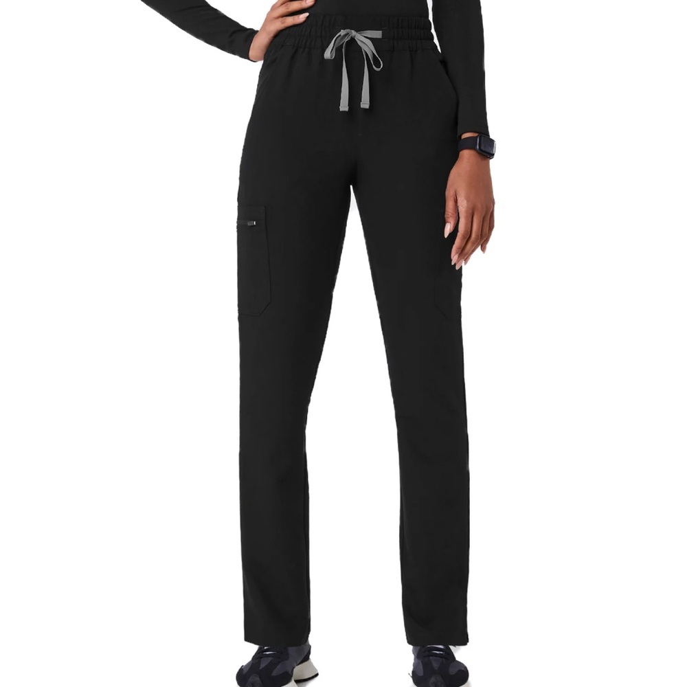 Figs High Waisted Dowa Scrub Pants - Black - Medium Regular
